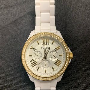 Ladies white Fossil Watch